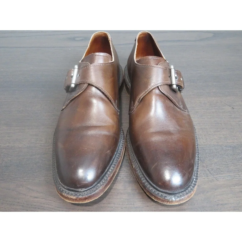 Allen Edmonds Norwich Shoes Mens Size 9 D Brown Monk Strap Made USA Leather